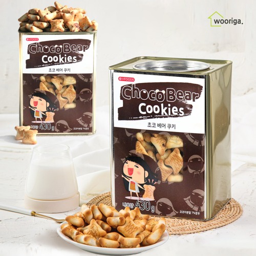 틴케이스 초코베어쿠키 430g+430g 대용량 수입 쿠키